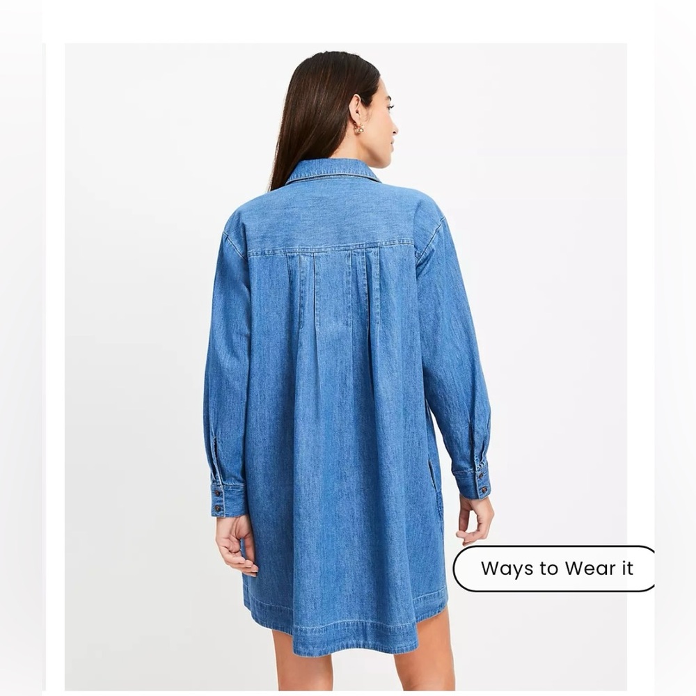 NEW LOFT XS Denim Dress - Picture 2 of 7